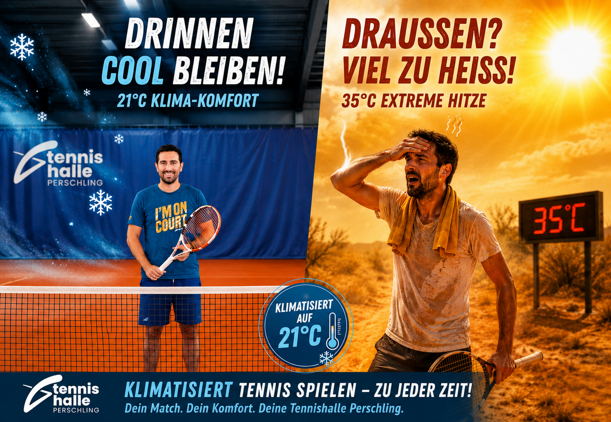 Bei 21 Grad Tennis spielen...